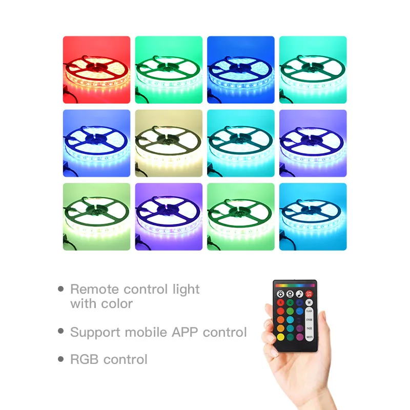 Светодиодная лента водонепроницаемая с Bluetooth контроллером 5 м 12 В RGB SMD