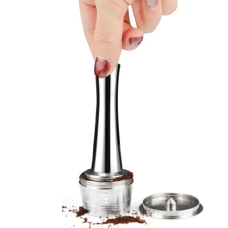 

3/4PCS Nespresso Stainless Steel Refillable Coffee Capsule Coffee Tamper Reusable Coffee Pod Coffeeware Tools