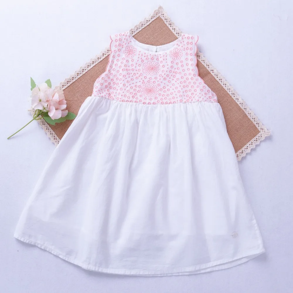 party embroidery dress baby clothes summer white smocked kids dresses for girls princess school children boutiques 69013 | Детская