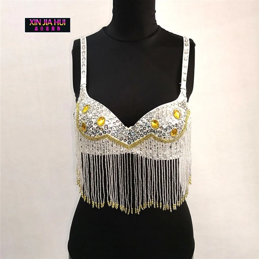 Nightclub Paillette Tassels Show Serve Woman Belt Belly Dance Indian Sexy Jewelry Bellydance Costume Crop Top Bras For Women |