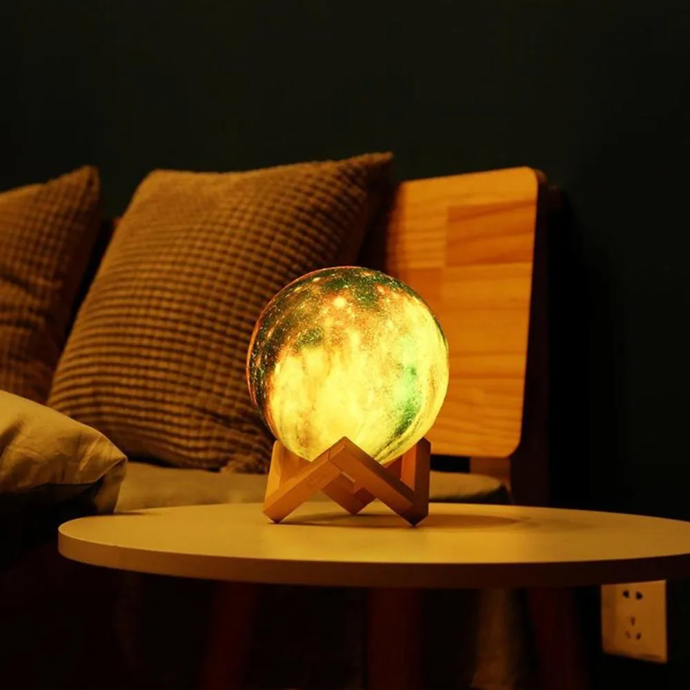 Дропшиппинг 3D принт звезда луна лампа красочное изменение сенсорный домашний