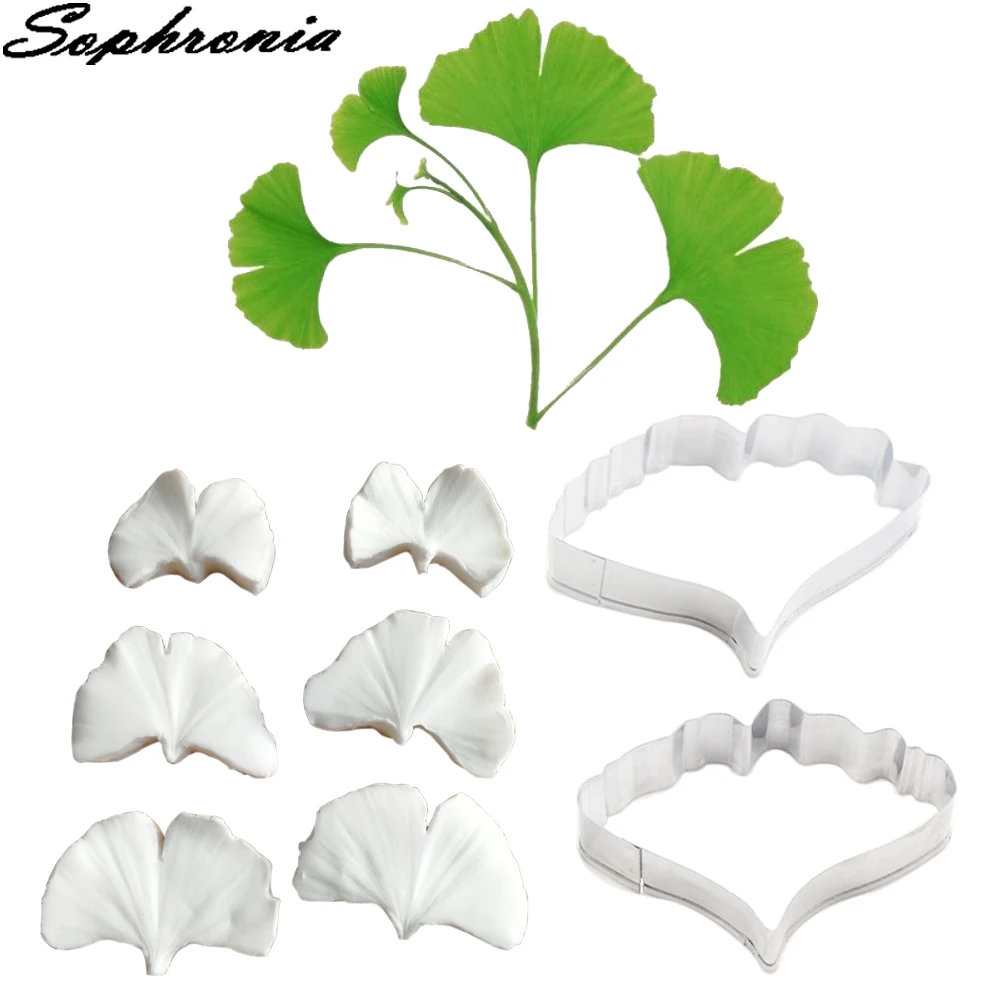 

Ginkgo Biloba Flower Petal Veiner &Cutter Silicone Mold Fondant Mould Cake Decorating Tools Chocolate Gumpaste,Sugarcraft CS266