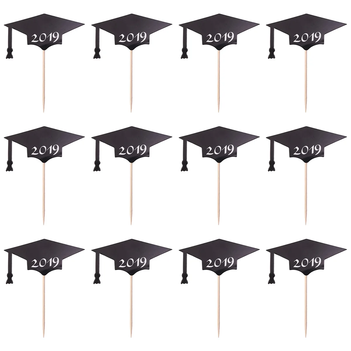 12pcs 2019 Bachelor Cap Cake Topper Graduation Decorative Insert Card Party Favor Decoration Supplies | Дом и сад