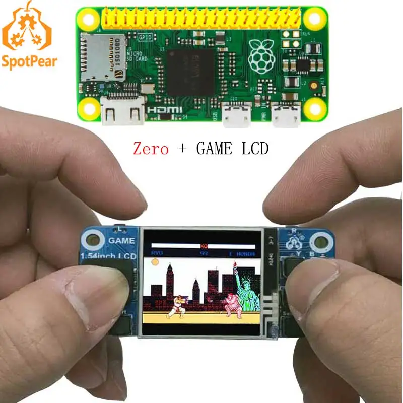 Raspberry Pi zero W Pi0 с мини-игровым ЖК-экраном 1 54 дюйма | Компьютеры и офис
