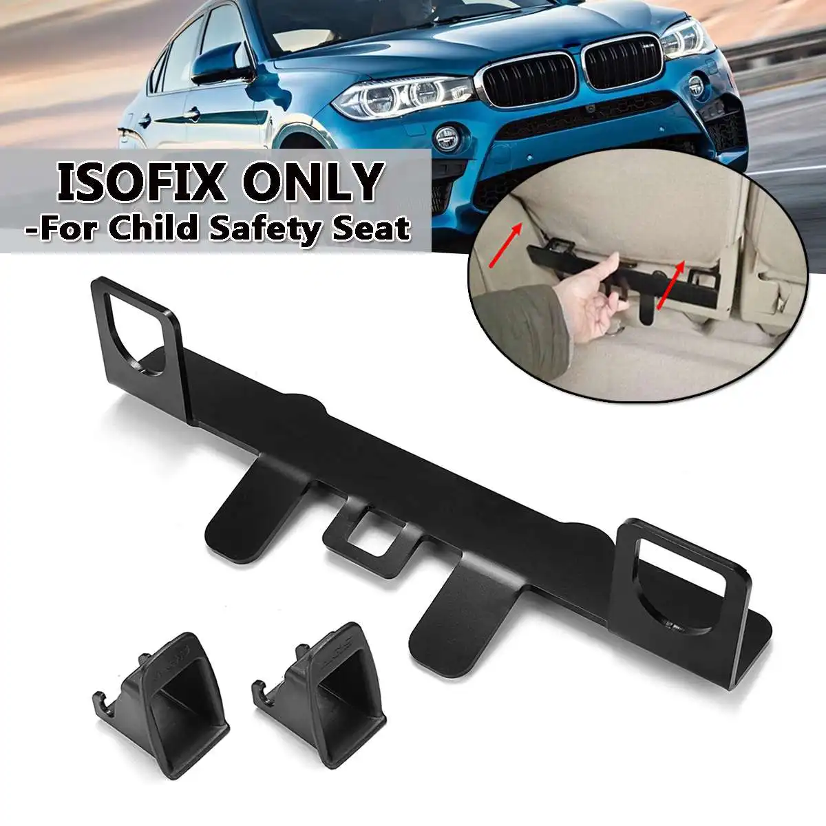 New Car ISOFIX Latch Connector Interfaces Bracket For Child Safety Seat New Seat Belt Buckle Bracket Guide Stand Holder