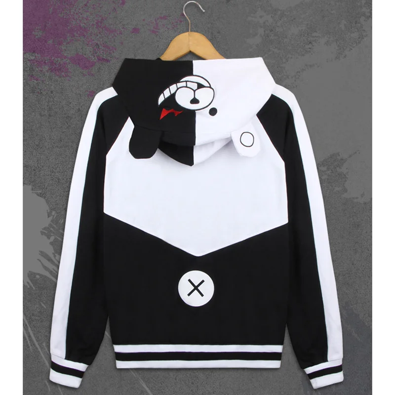 Модные унисекс аниме Monokuma хлопковые толстовки и пуловер с капюшоном Топ