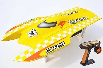 

E22 RTR Tiger Teeth Fiber Glass Racing Speed Boat W/2550KV Brushless Motor/ 90A ESC/Remote Control RC Boat yellow
