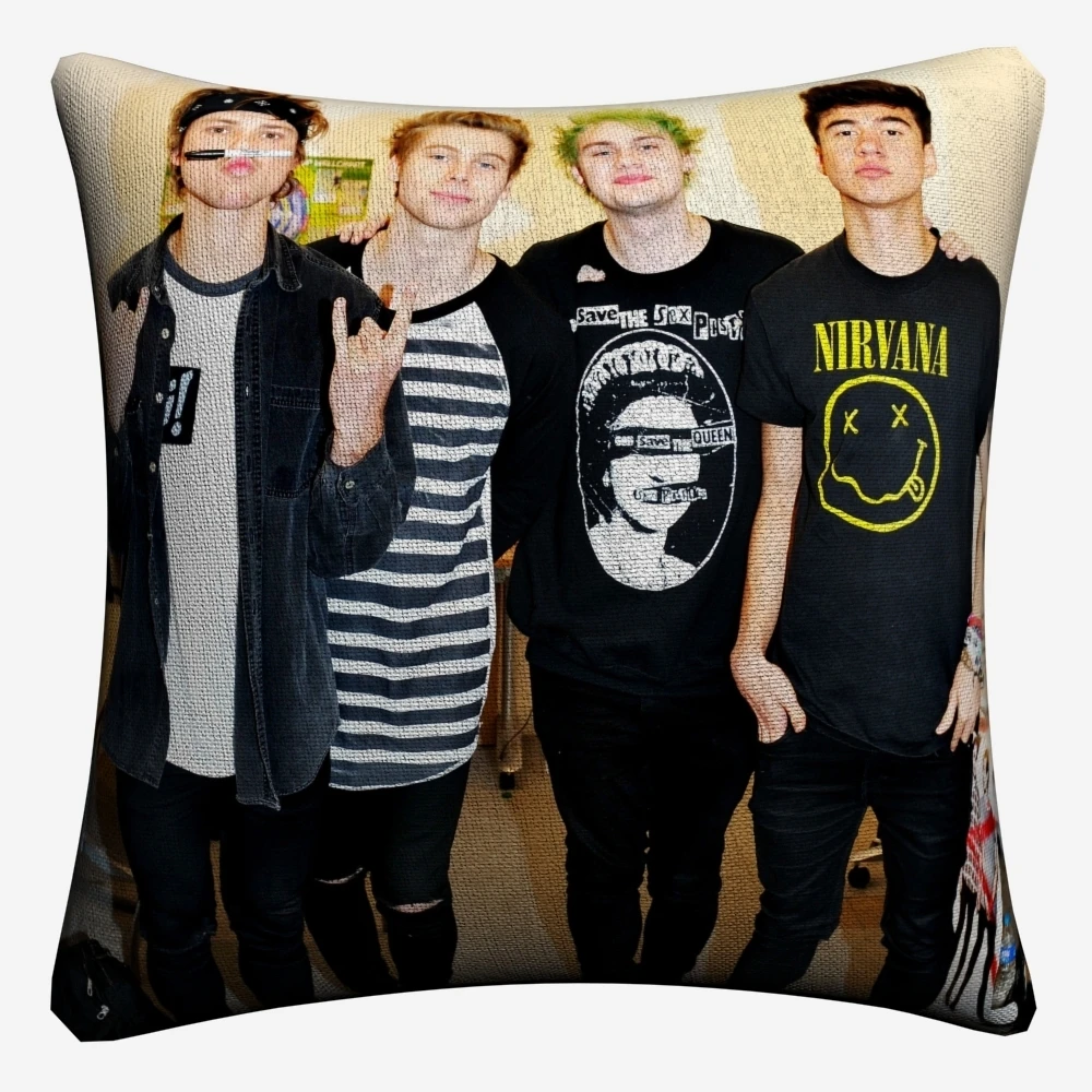 5sos Красивая музыкальная повязка Декоративная Подушка Чехол для дивана 45x45 см