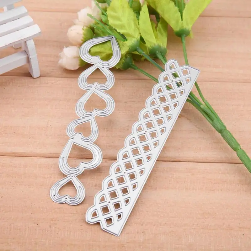 2 шт. DIY металлический трафарет сердце границы тиснение для скрапбукинга