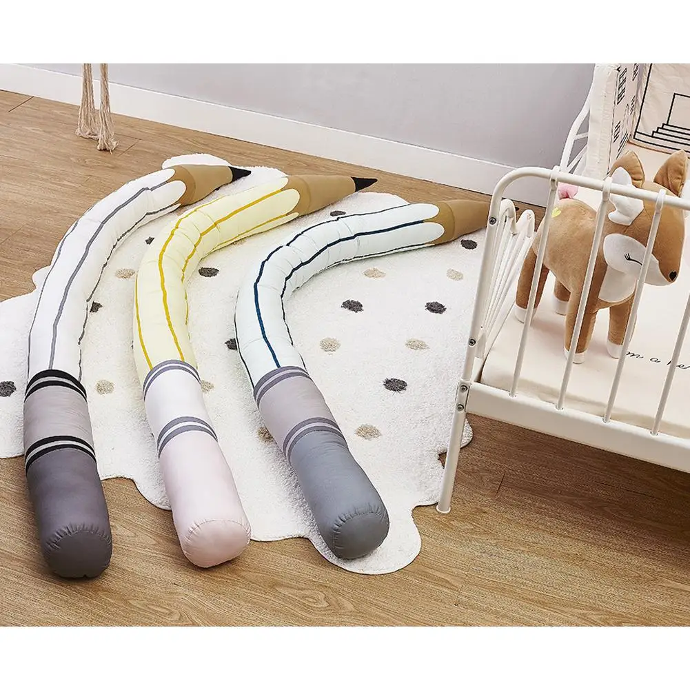 Baby Bed Bumper Safety Crib Fence Pencil Shaped Anticollision Bolster Throw Pillow Kids Room Decoration Protector | Мать и ребенок