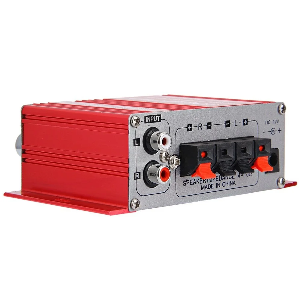 HY2001 Hi Fi 12 В мини автомобильный стерео усилитель 2 канальный Авто Аудио Цифровые