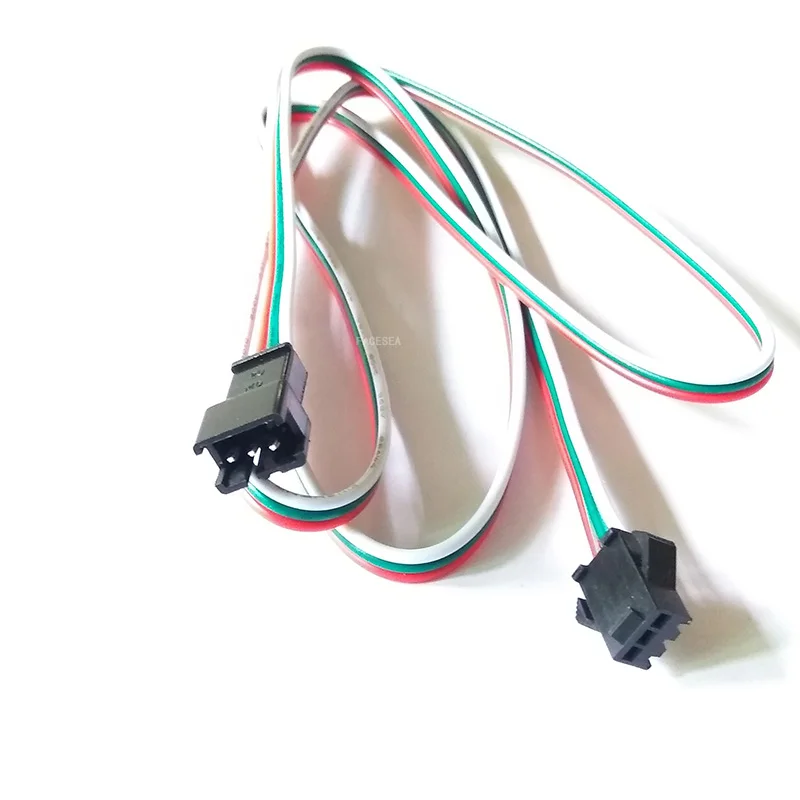 100pcs 3pin JST SM Connector 3 Pin Led Male Female Plug LED Cable 1m Wire For WS2812B WS2811 SK6812 Strip Lamp | Обустройство дома
