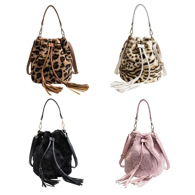 Леопардовый Drawstring Bucket Bag For Для женщин моды Малый Посланник Crossbody сумки известный