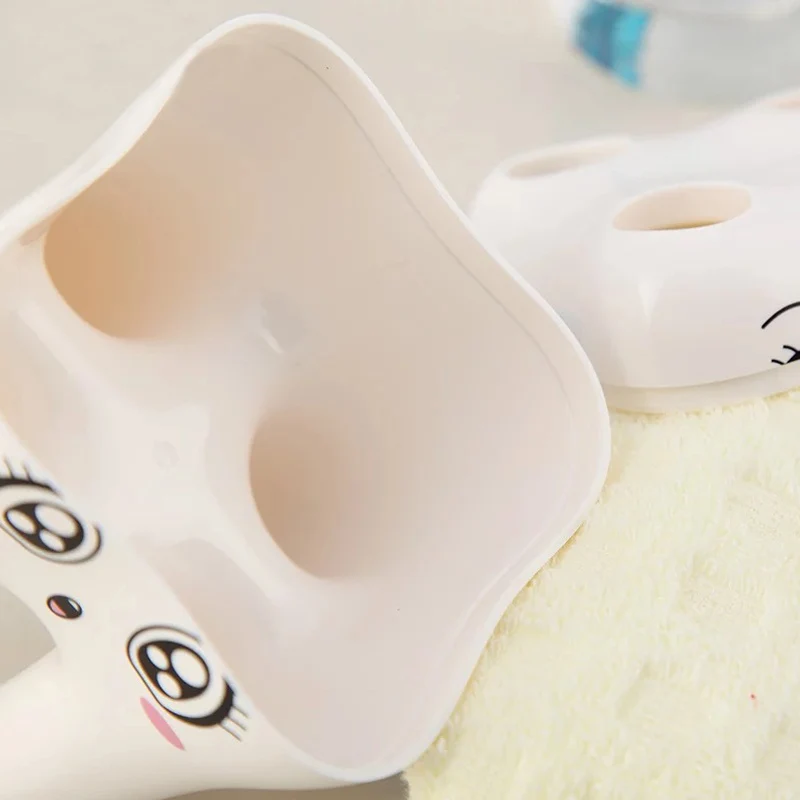 Storage Holder Brush Rack Cartoon Teeth Shape Bathroom Suppies 4 Holes Shaving Toothbrush Stand | Дом и сад