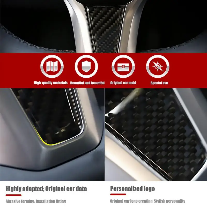 Накладка на руль автомобиля из углеродного волокна декоративная накладка для Tesla