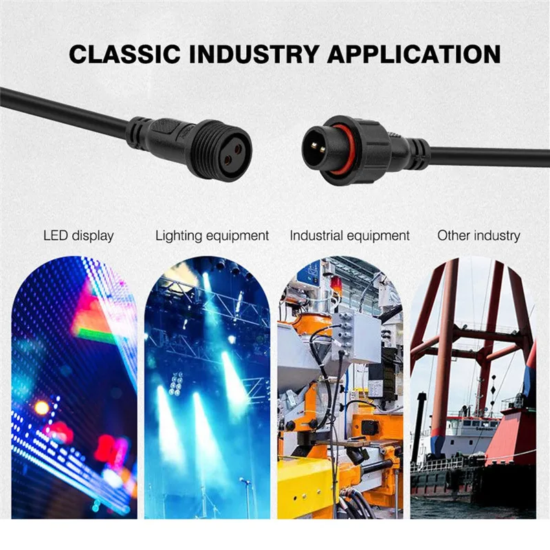 CLAITE 3 Pin 5A 18AWG белый черный инженерный стиль водонепроницаемый IP67 разъем мама и