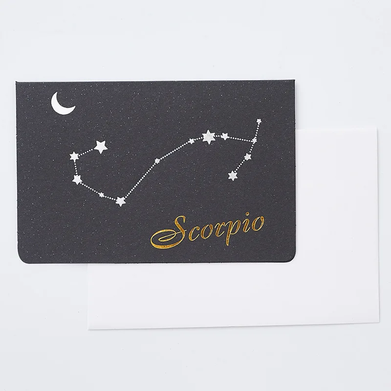 

EZONE Constellation Greeting Card+Envelope Sets Business Birthday Wedding Greeting Card Gift Message Card Creative Stationery