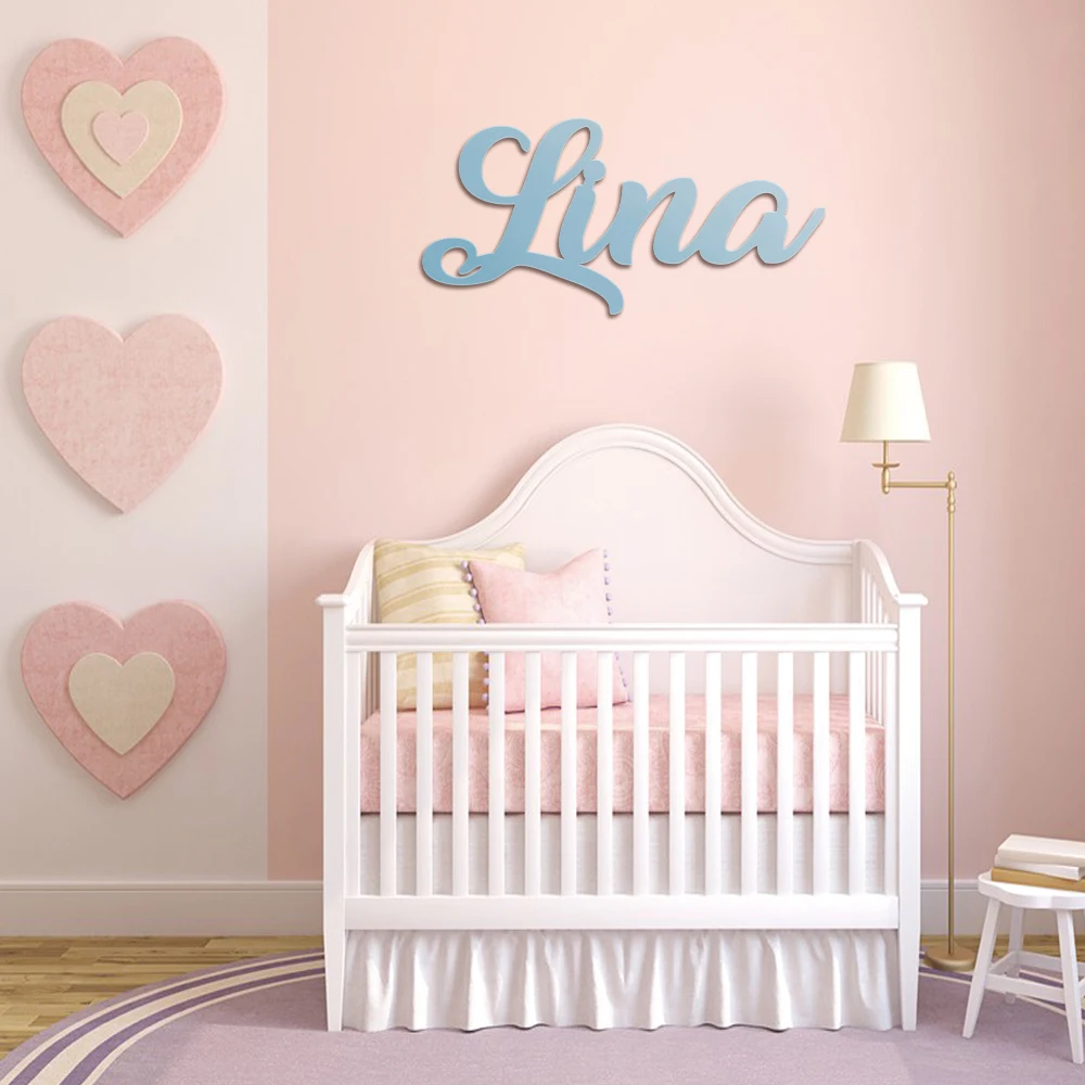Персонализированное имя для детской кроватки деревянная табличка с именем декор