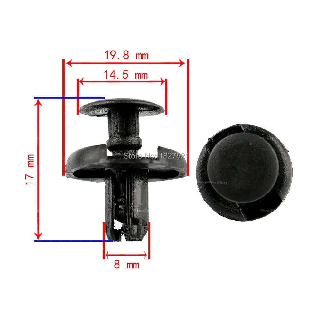 

100Pcs Car 7mm Hole Plastic Rivets Fastener Push Clip Black Auto Door Trim Panel Retainer Fastener Clips For Toyota Suzuki Alto