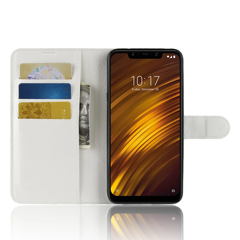 Ocolor для XiaoMi Pocophone F1 из искусственной кожи чехол Роскошный кожаный книжка с