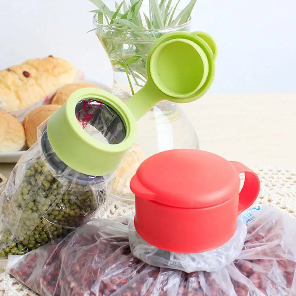 1Pcs Hot Plastic Orange Food Kitchen Storage Preserve Sealing Bag Cap Household |