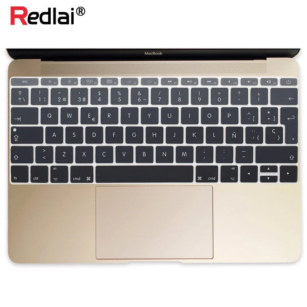 Силиконовый чехол для клавиатуры Redlai с испанской раскладкой нового Macbook 12 дюймов