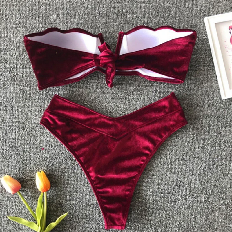 Сексуальный женский комплект бикини купальный костюм с высокой талией для