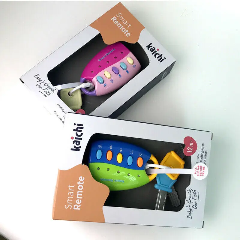 New Arrival Baby Car Flicker Key kid Musical Key Baby's Sound and Light Pretend Toy Keychain Party Favors Gifts
