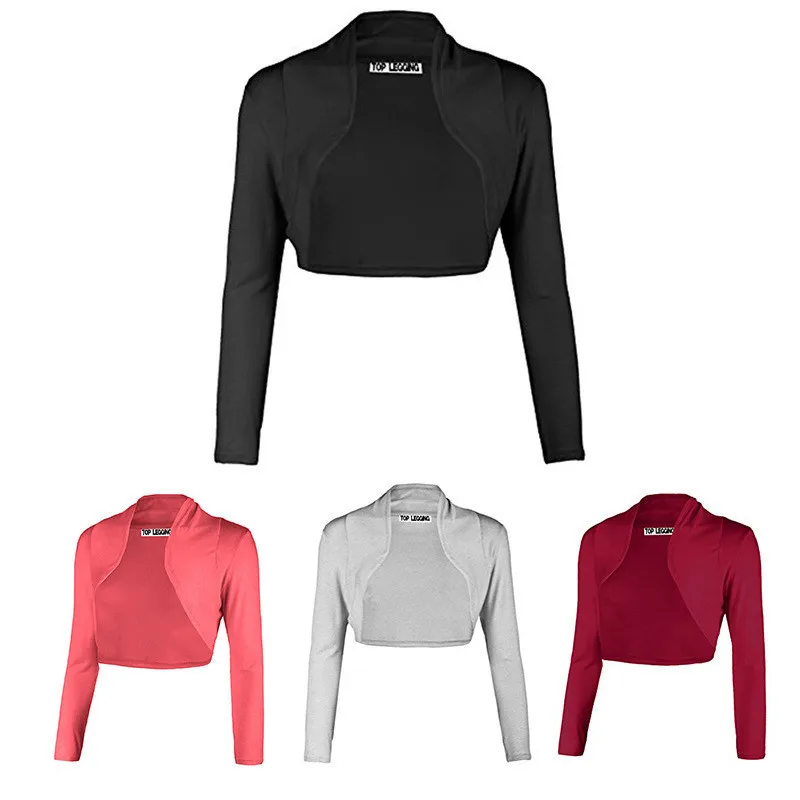 Женский Болеро с длинным рукавом однотонный Многоцветный Универсальный