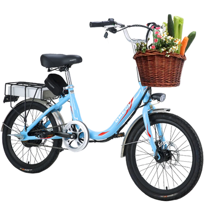 Электрический скутер 48V 300W 20 Inch два колеса велосипед портативный оранжевый/синий