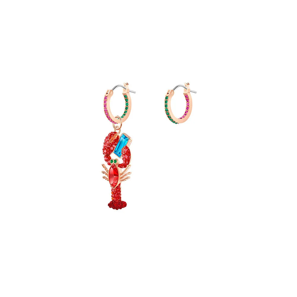 

Trendy Bright Summer 1:1 Swa Asymmetric Lobster Pierced Crystal Earrings For Women Fine Jewelry Favourite