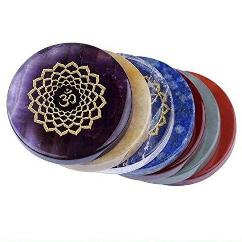7pcs Natural Crystal Healing Stone Decompression Seven Chakra Energy Stone Colorful Stone Agate Stone Aura Diviner Ornaments