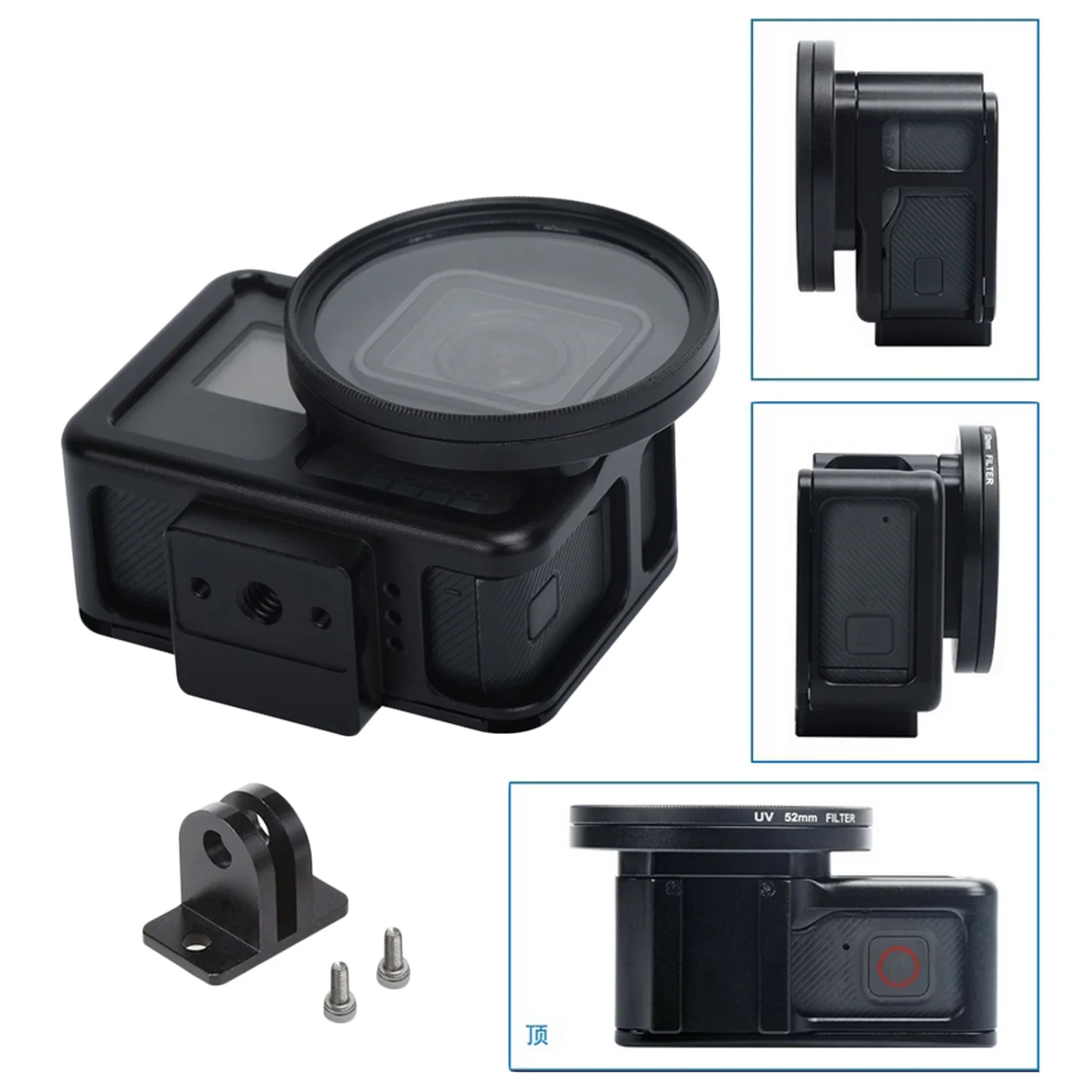 Gosear Hollow-carved Aluminum Alloy Protective Frame Cage Case Shell for Gopro Hero 7 Black 5 6 Sports Action Camera | Электроника