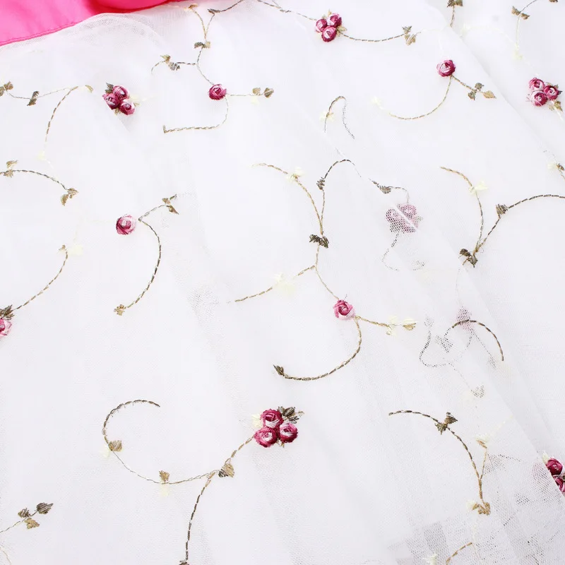 

Girls dress 2020 summer new floral mesh dress sleeveless embroidery 3-12 children's clothing