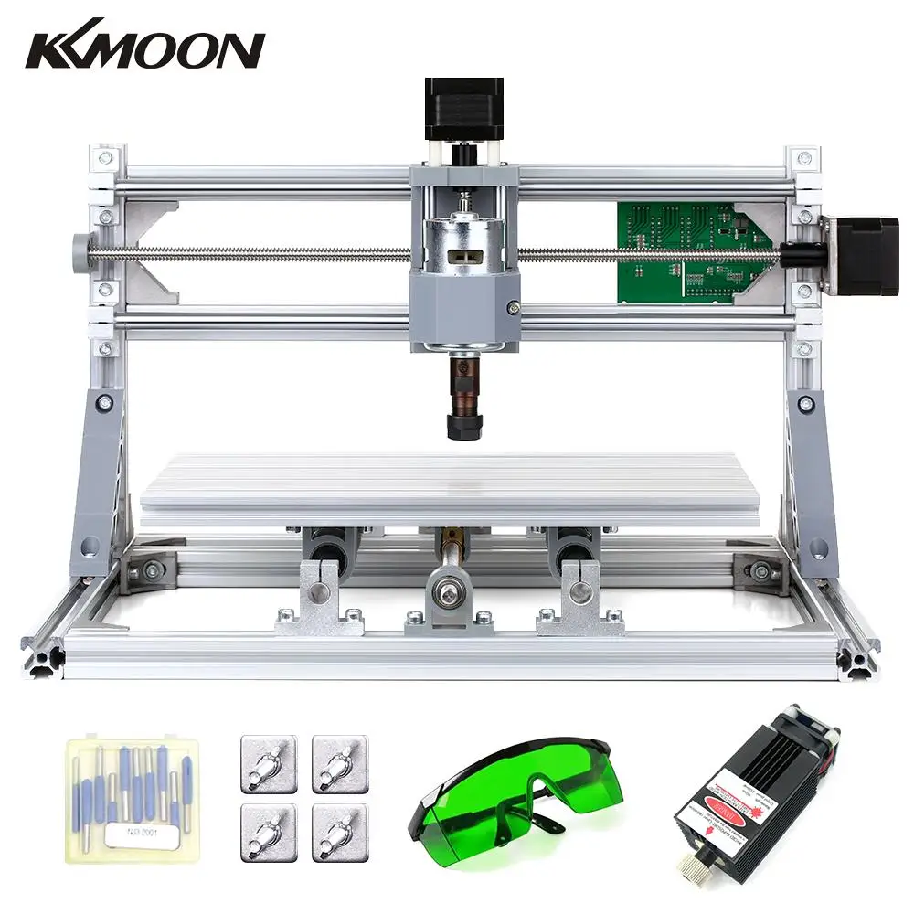 Миниатюрный лазерный гравировальный станок KKMOON CNC3018 2 в 1 набор фрезерных станков