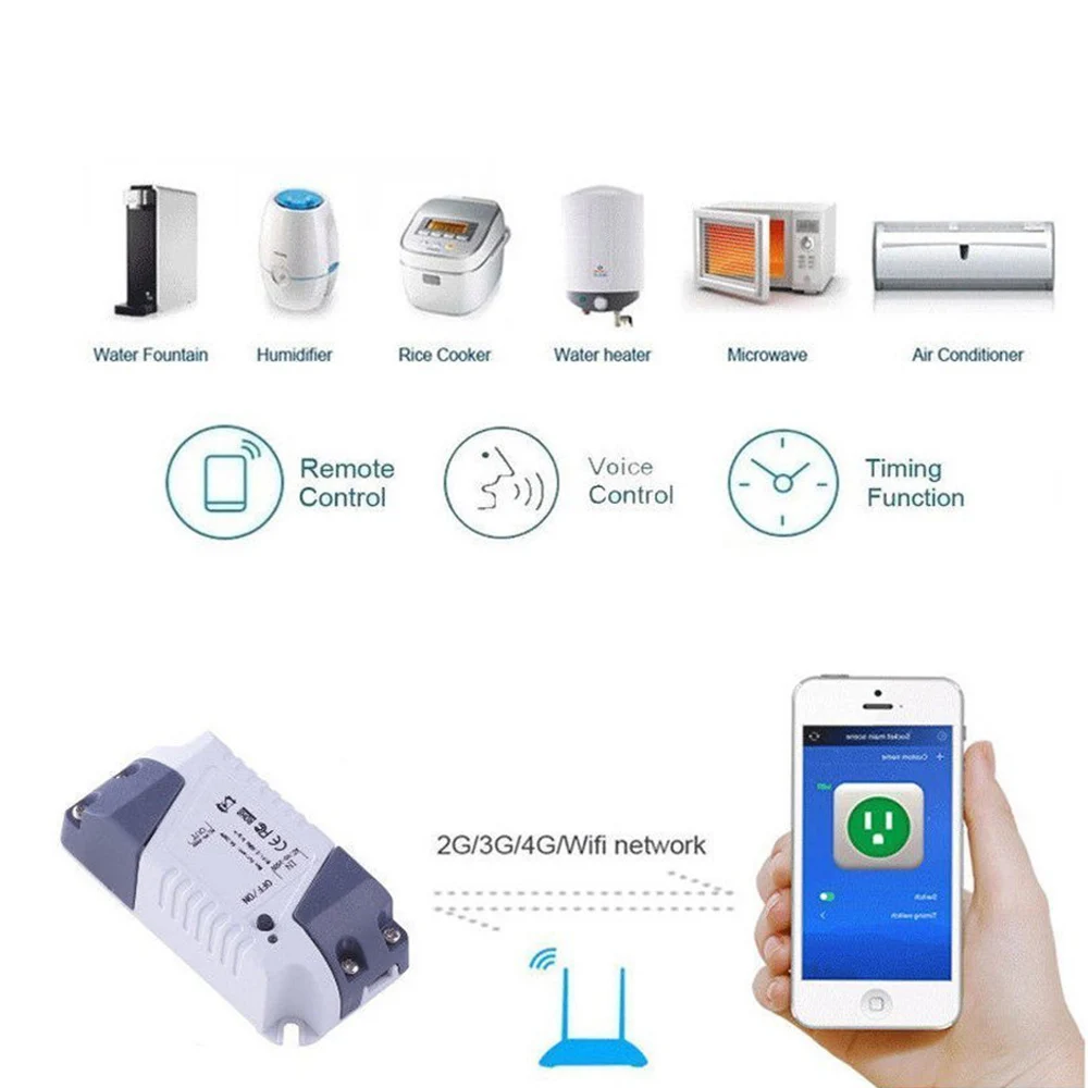 Smart Switch Wifi Remote Light Universal Module Relay Wireless Voice Control and Timer Work with Amazon Alexa | Дом и сад