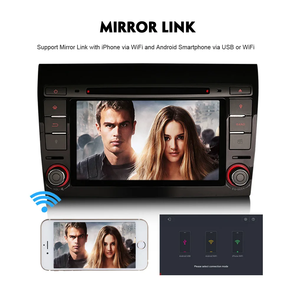 Android 8 1 Авторадио 2 Din GPS DVD NAVI WiFi 4G OBD2 Bluetooth DAB + DVB-T2 для FIAT BRAVO 2007-2014 | Автомобили и