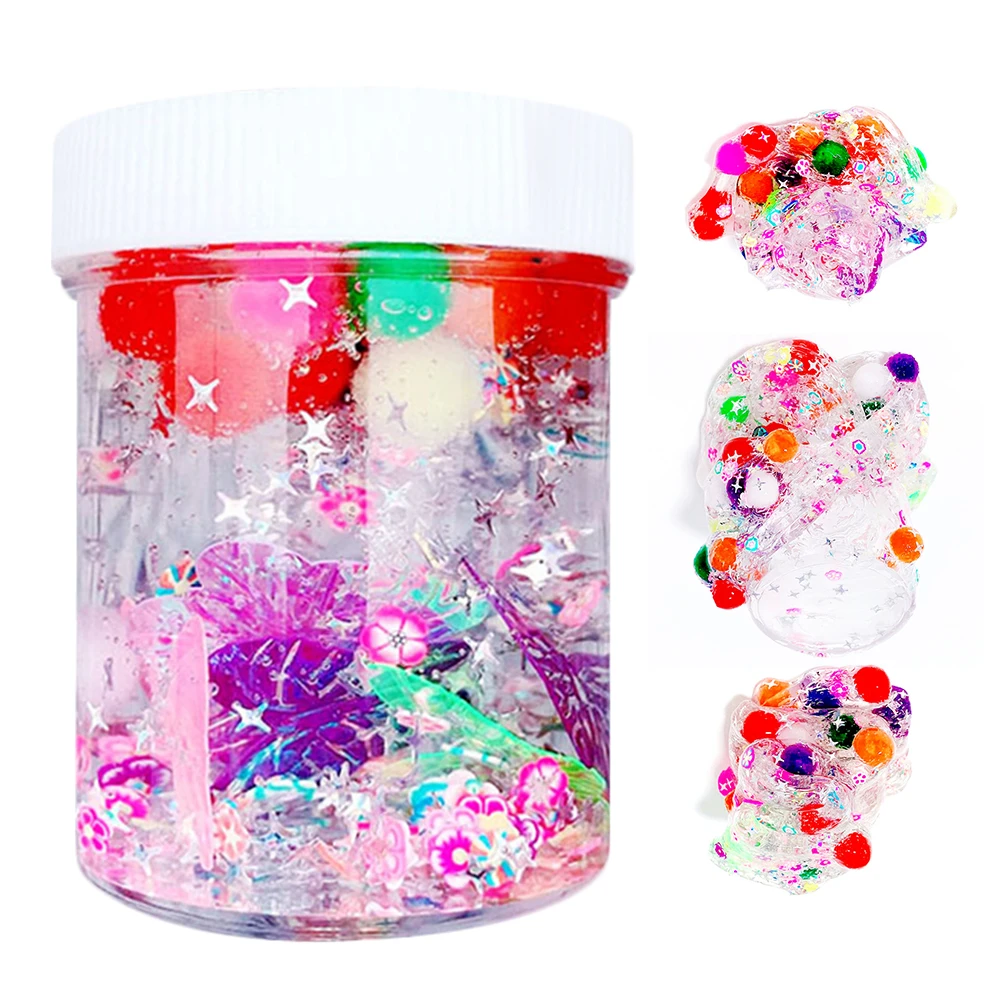 

120ml Children Adults Decompression Toys Butterfly Flower Slime Putty Ice Cream Color Mixing Stress Kids Clay Toy