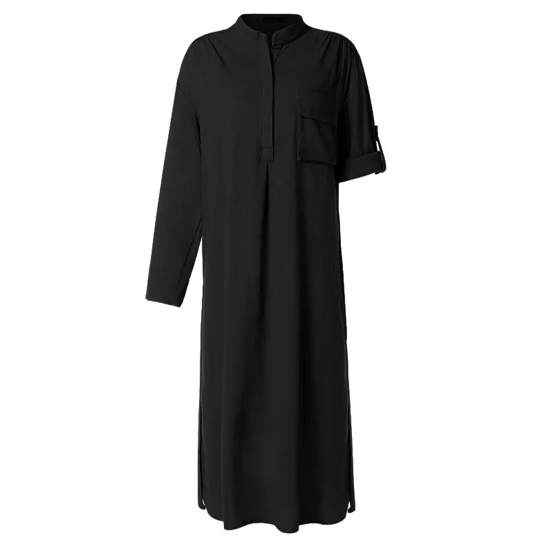 

Maxi Shirt Dress ZANZEA Women Autumn Winter Elegant Casual Long Dresses New Fashion Sexy Women High Split Vestido Plus Size