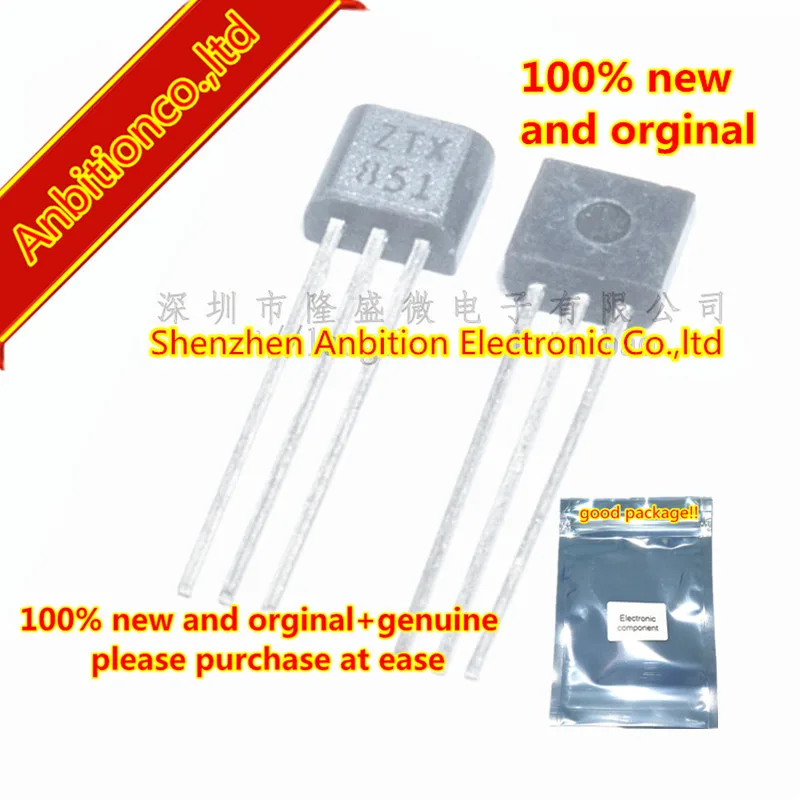 

10pcs 100% new and orginal TO-92S ZTX851 MOS NPN SILICON PLANAR MEDIUM POWER HIGH CURRENT TRANSISTOR in stock