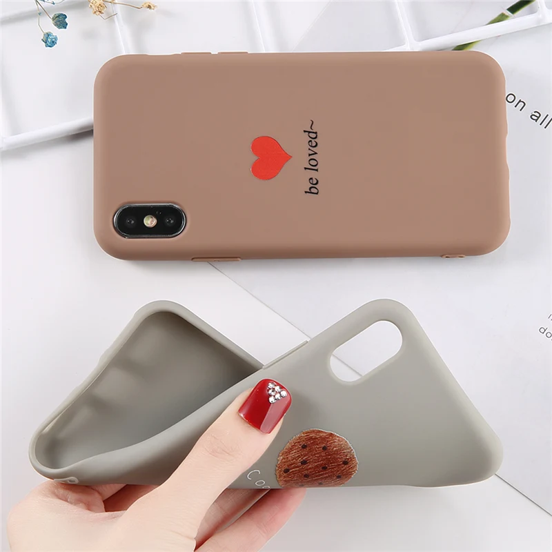 Чехол для телефона Lovebay для iPhone 6 6s 7 8 Plus X XR XS Max Fashion Cartoon Love Heart Cookie Bread Soft TPU.