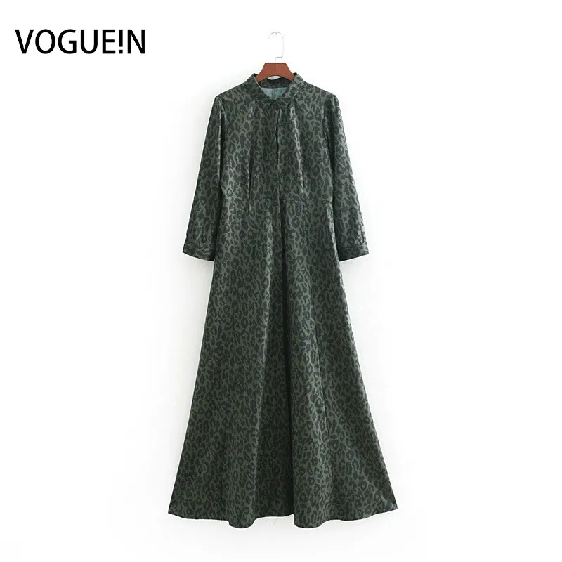VOGUEIN новое женское сексуальное леопардовое платье с леопардовым принтом 3/4 рукав