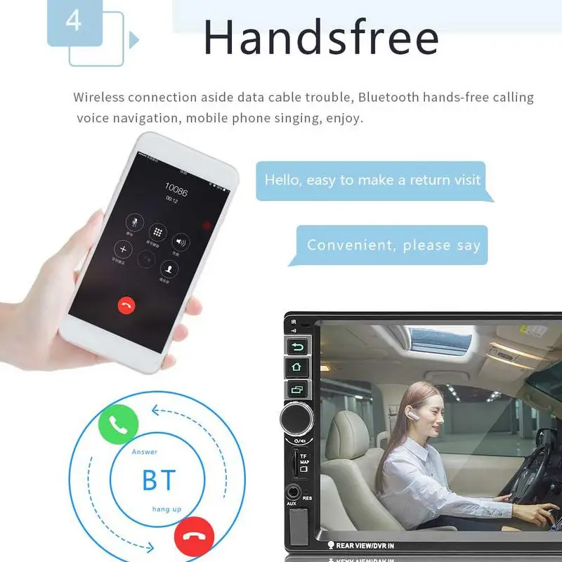 Автомобильный MP5-плеер с 7-дюймовым сенсорным экраном Android 7 1 Bluetooth GPS встроенным