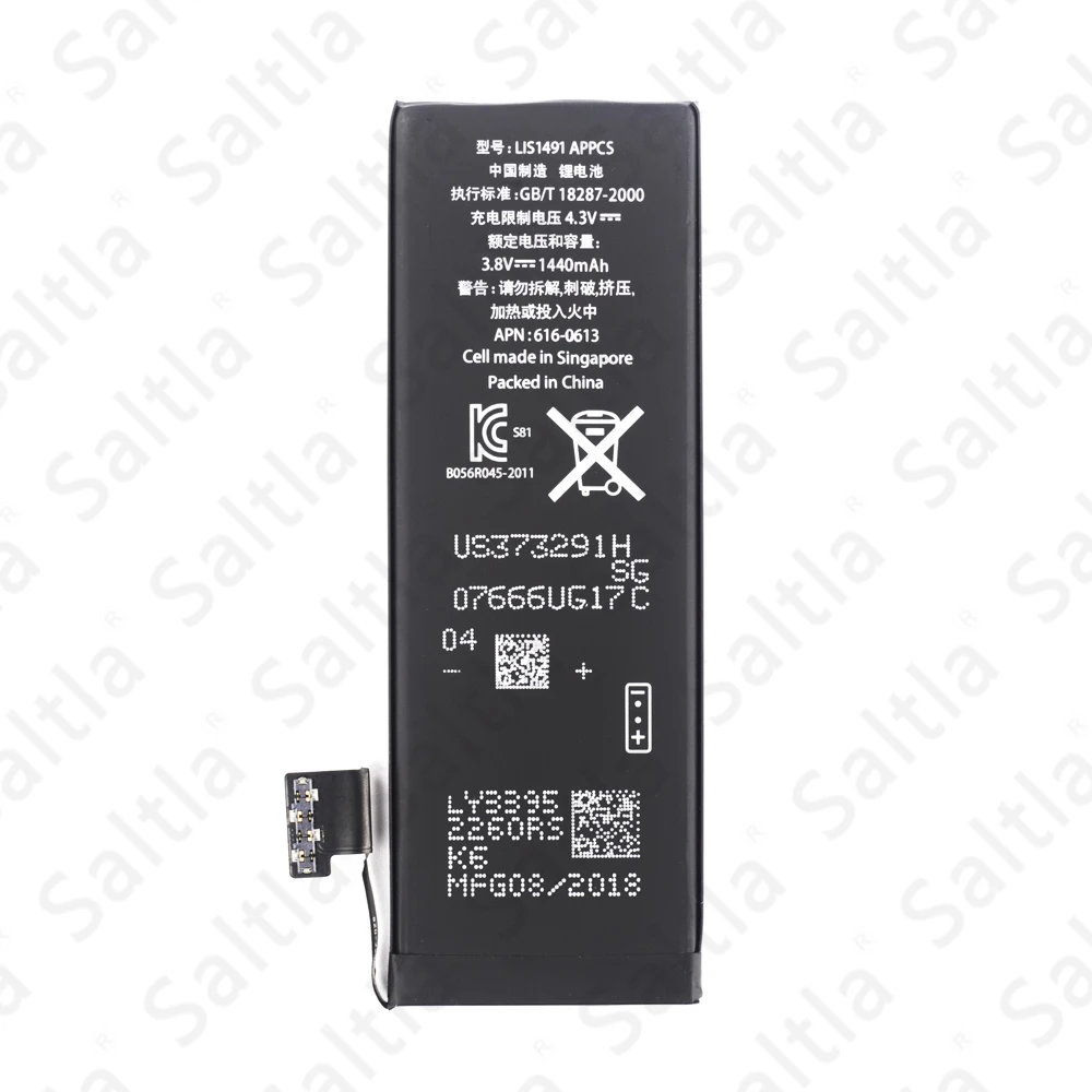 100% Оригинальный Saltla аккумулятор для iPhone 5 реальная емкость 1440mAh новые 5G запасные