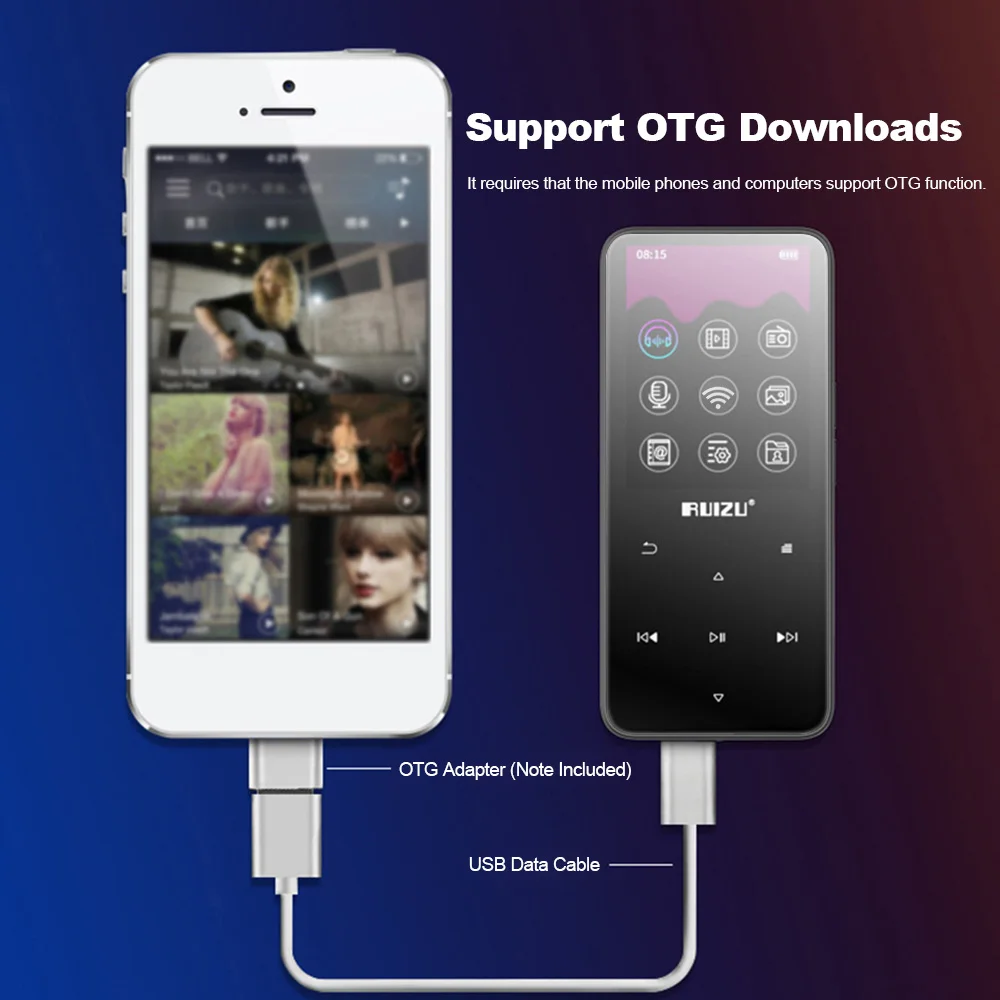 Mp3 плеер RUIZU D10 8 ГБ Bluetooth FM радио|MP3-плееры| |