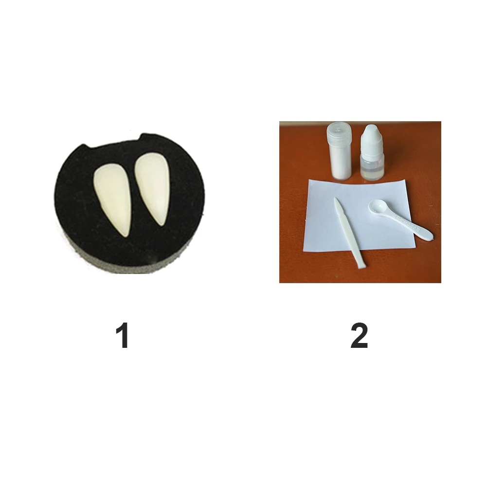 GeKLok Teeth Makeup Kit Fangs Halloween Role Playing VampireTeeth for Dracula Fancy Dress(17mm) | Дом и сад