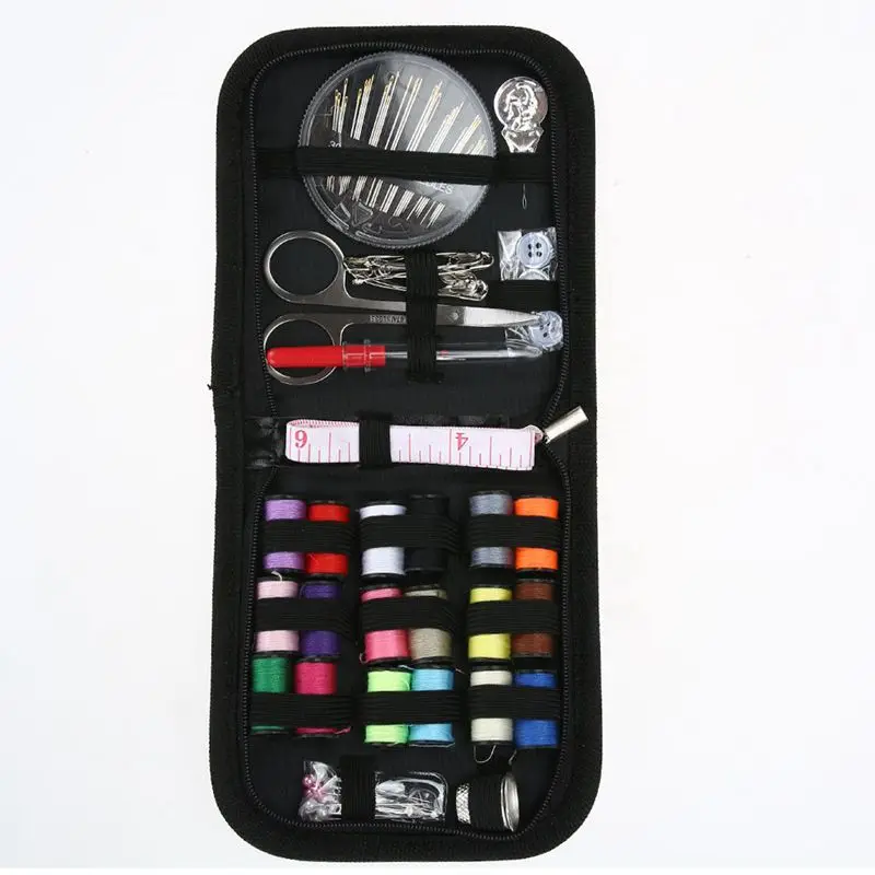70PCS/Set Multifunction Sewing Box Thread Stitches Needles Tools Kit Cloth Buttons Craft Scissor Travel Case | Дом и сад