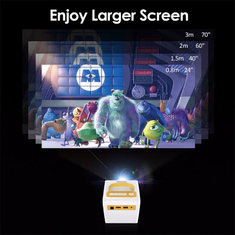 Новейший DLP мини портативный проектор USB HDMI Умный квадратный Проектор детские