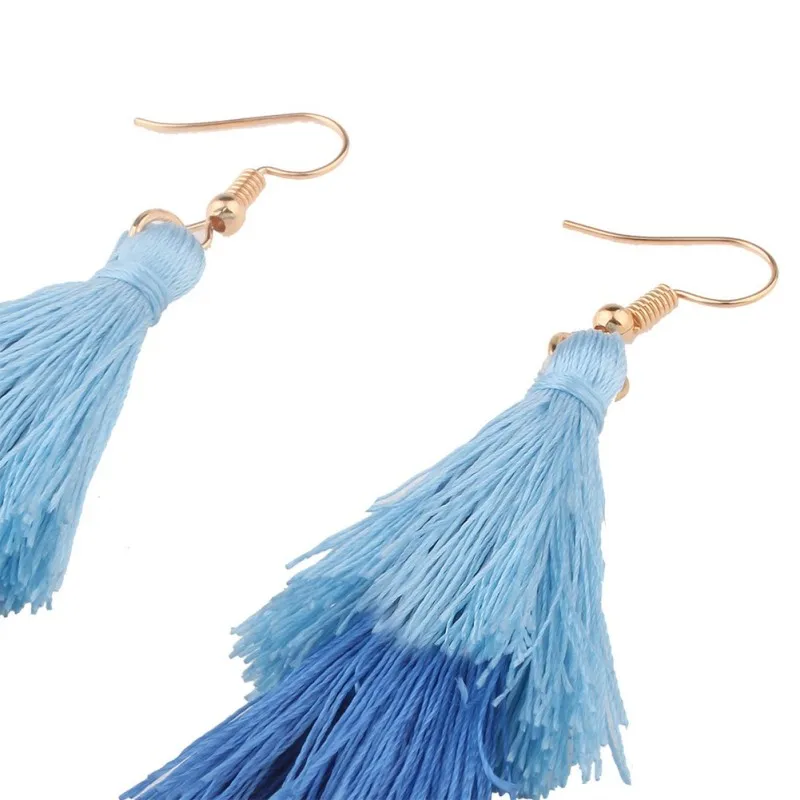 Boho Dangle Earrings 85mm Bohemian Tassel Drop with Alloy Hook for Party | Украшения и аксессуары