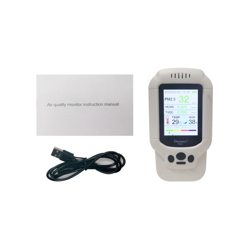 

KKMOON Digital Air Quality Monitor Laser PM2.5 Detector tester Gas Monitor/Gas Analyzer/Temperature Humidity Meter